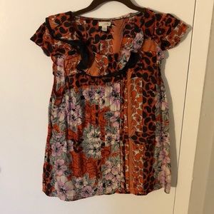 Pure silk floral blouse from Anthropologie